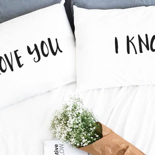 I Love You I Know Star Wars Pillow Cover Set Leia Han Solo Etsy Canada