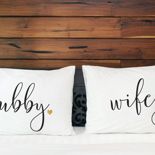 Embroidered Bride & Groom Pillowcases Wedding Gift Bridal Etsy