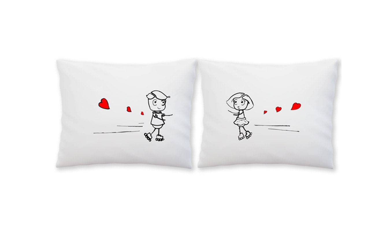 Couple pillowcases cotton anniversary gift wedding gift Etsy