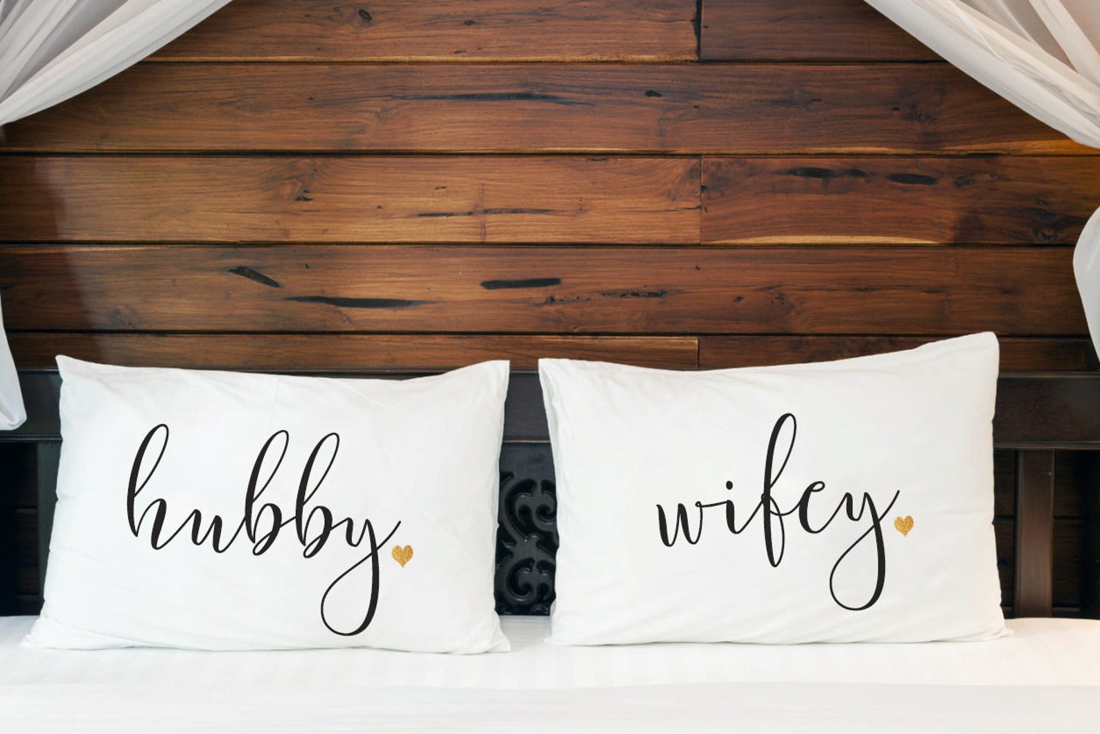 Wedding gift Bridal Shower Pillowcases Hubby Wifey Pillow Case Etsy