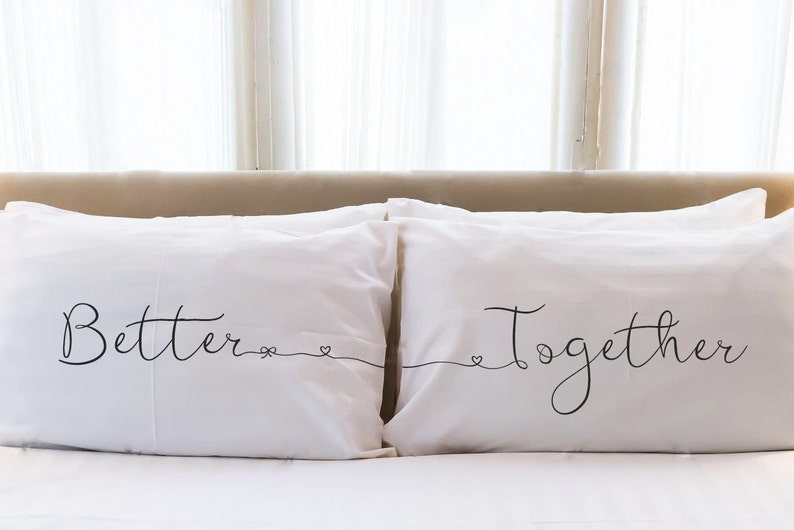 Better Together Newlywed Pillowcases Cotton Anniversary Etsy