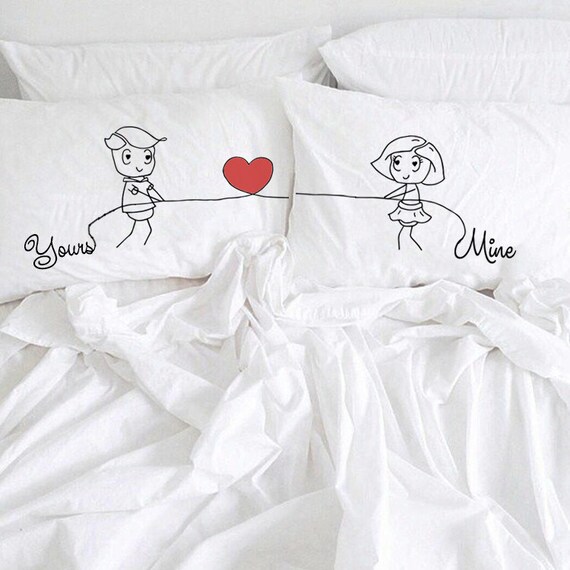 Couple Pillowcase My Side Your Side Pillow Cases His And Hers Etsy