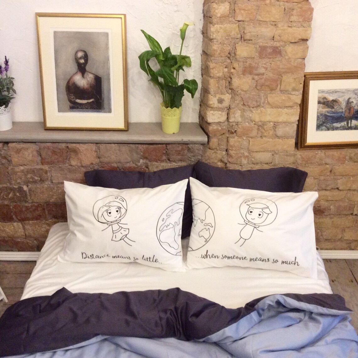 Long Distance Relationship Pillow Distance Means so Little Etsy