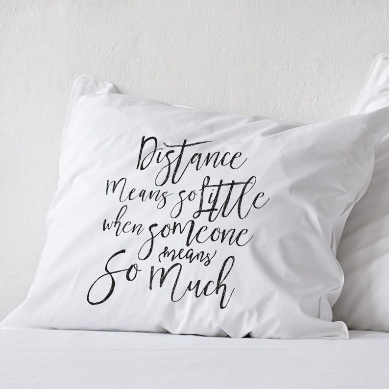 Long Distance Relationship Gift Pillow Distance Means so Etsy