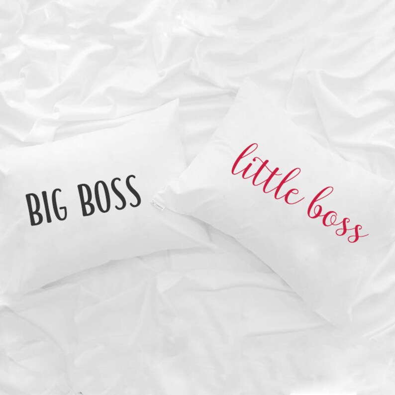 Big Boss Little Boss Couple Pillowcase 1st 2nd Year Cotton Etsy