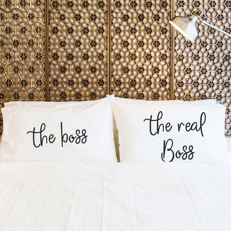 Boss Gifts Boss Real Boss Pillow Gifts Quote Pillow Couple Etsy