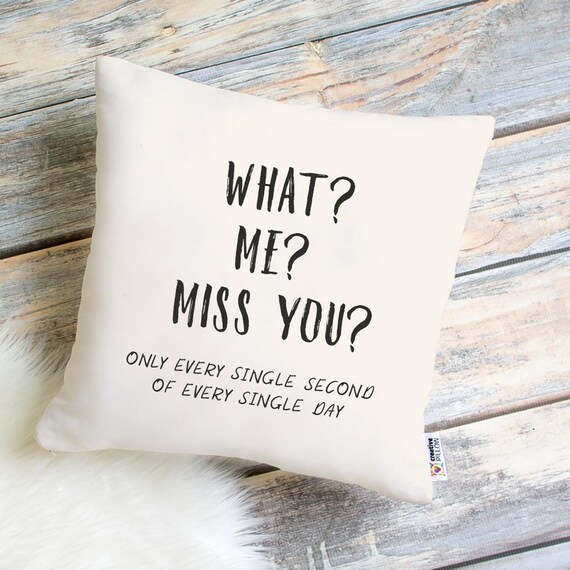 I Miss You Pillow Thinking Of You Gift For Boyfriend Gift For Etsy