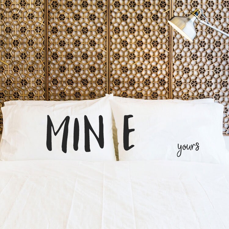 Mine Yours Wedding Gift His and Her Pillow Cases Mine and Yours