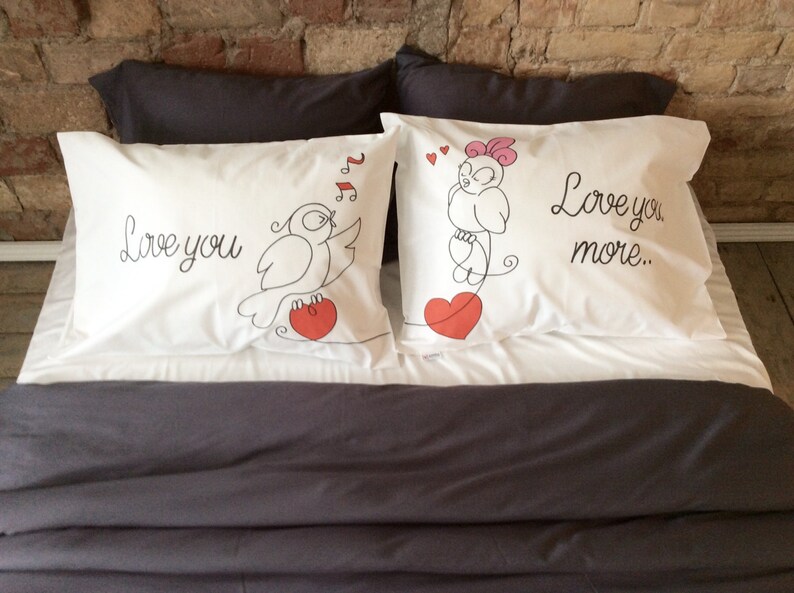 I Love You More Pillowcase Wedding Pillows Custom Couple Etsy