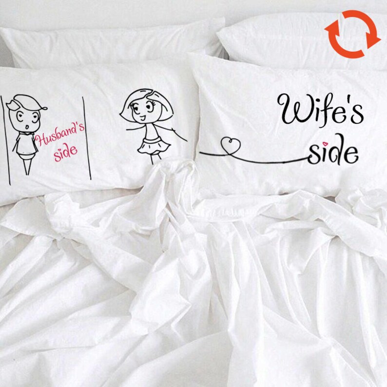 Husband and Wife Couple Pillow Case His Her Couple Pillowcases Etsy