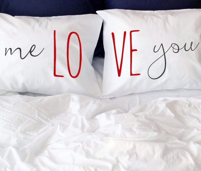 Pillowcases I Love you couple pillow 1st or 2nd year cotton Etsy