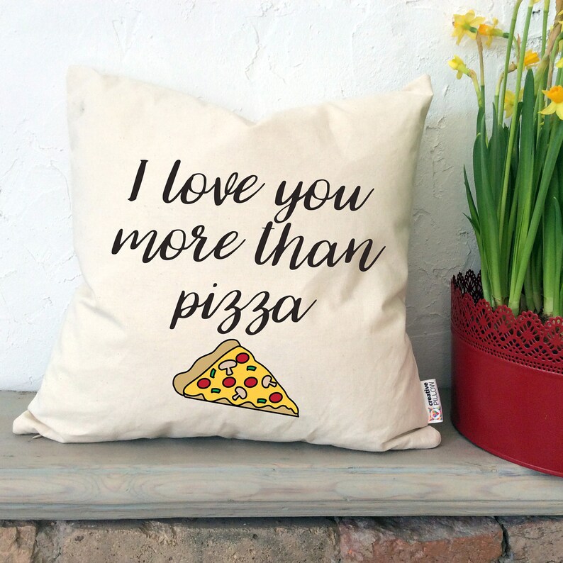 PizzaLiebhaberGeschenke Pizza Kissen Ich liebe dich mehr als Etsy