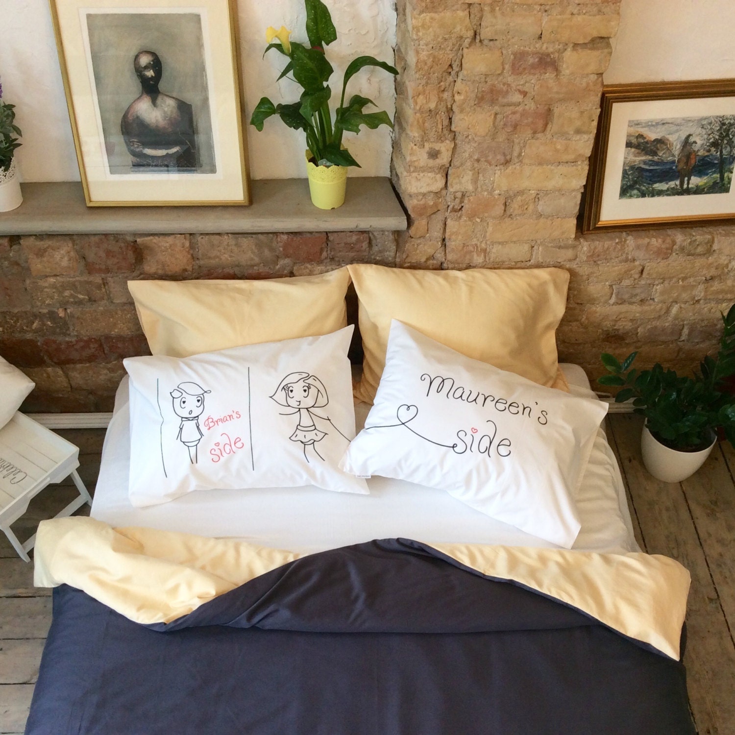 Personalized couple pillowcases His Her Couple pillowcases My Etsy