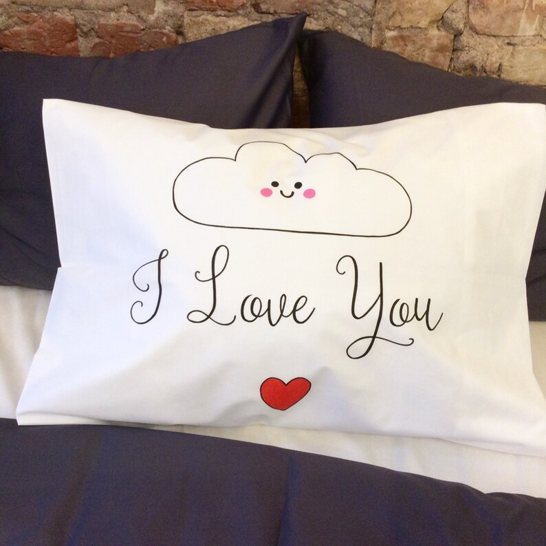 I Love You Pillow with cloud gift for her funny pillow Etsy