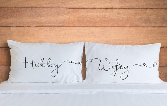 hubby wifey pillow covers