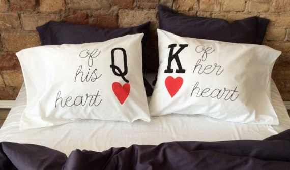 King & Queen of My Her His Heart couple Piece of my Heart Pillow Case by