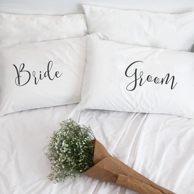 Wedding gift for Newlywed Couple Pillowcases cotton Etsy