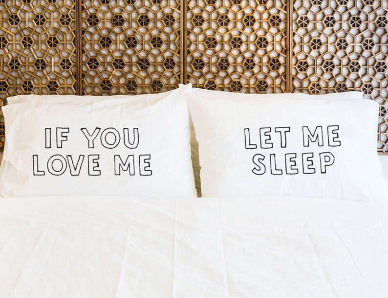 Sleeping gifts for couple pillowcases for him her gift ideas Etsy