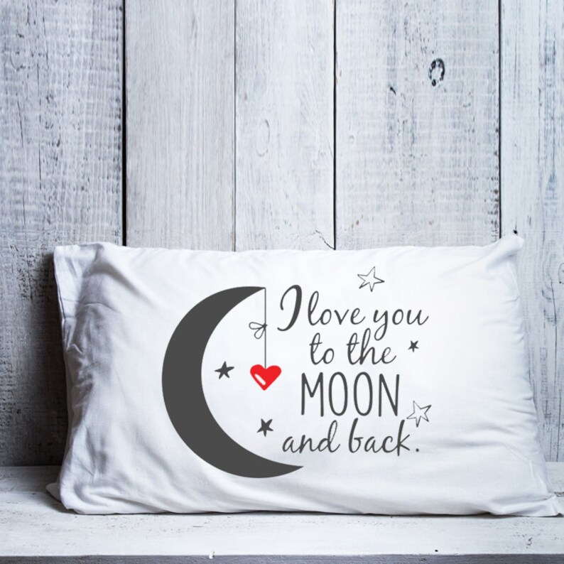 I Love You to the Moon and Back Pillow Long Distance Etsy