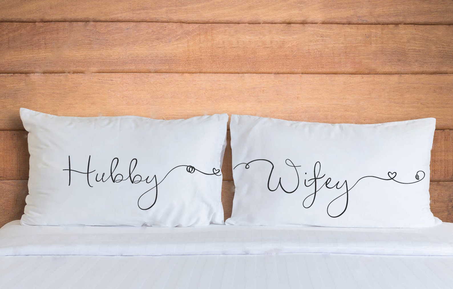 Pillowcases Wedding Gift Hubby Wifey Pillow cases Husband and Etsy