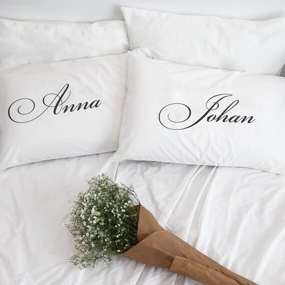 His And Hers Pillowcases Cotton Anniversary Gift For Couple Etsy