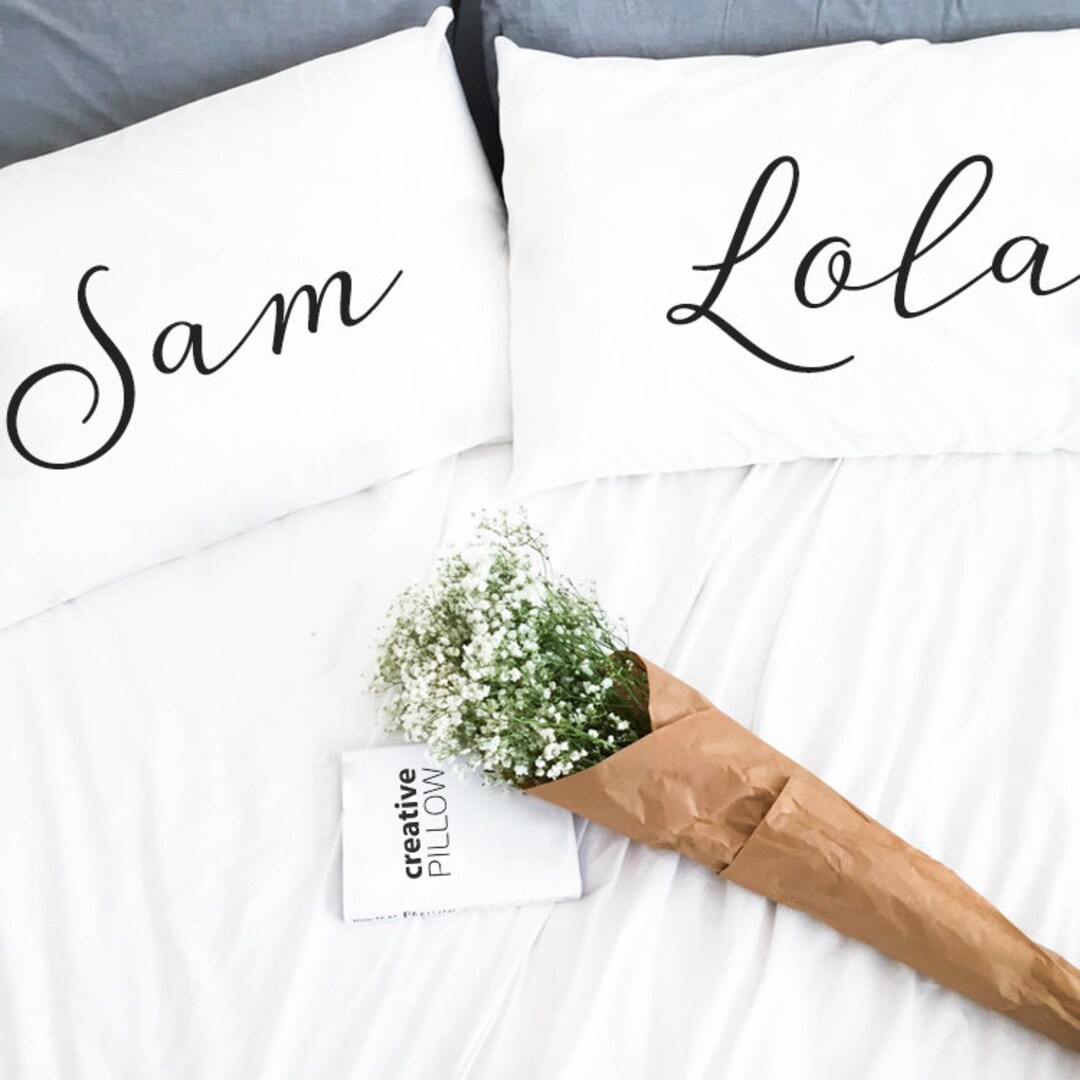 Personalized Couple Pillow Cases Pillowcases 2nd Cotton Etsy