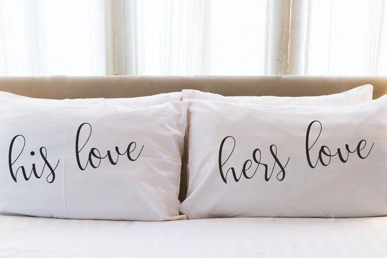 Newlywed pillowcases cotton anniversary Wedding gift 2nd year Etsy