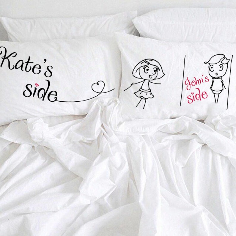 Personalized Couple Pillowcases His Her Couple Pillowcases My Etsy