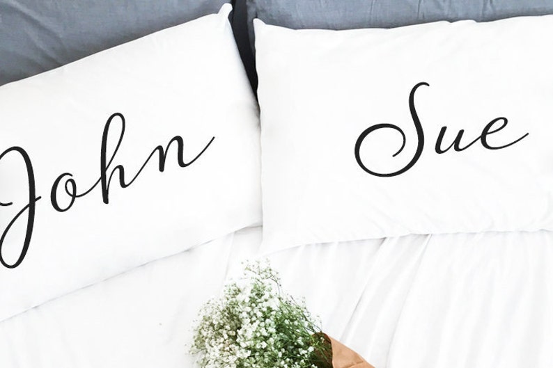 Personalized Couple Pillow Cases Pillowcases 2nd Cotton Etsy