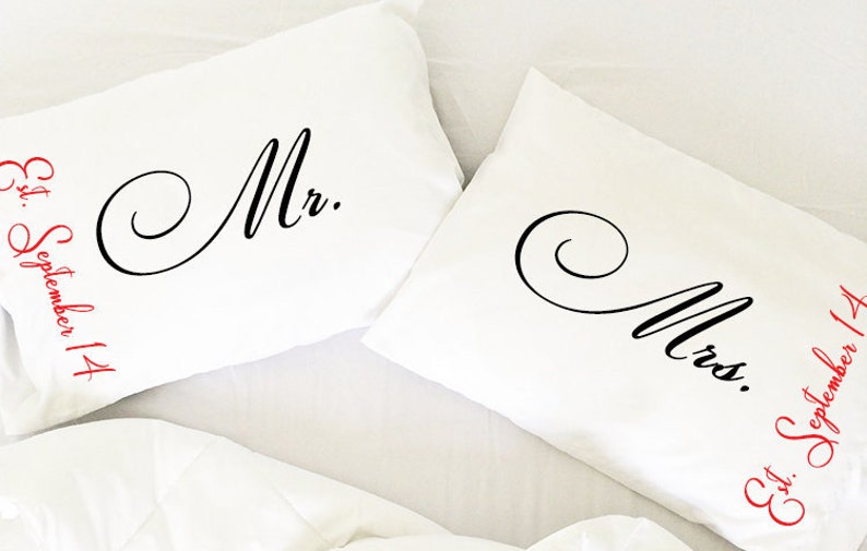 Family Established Mr and Mrs Pillow Cases Bridal Shower Gift Etsy