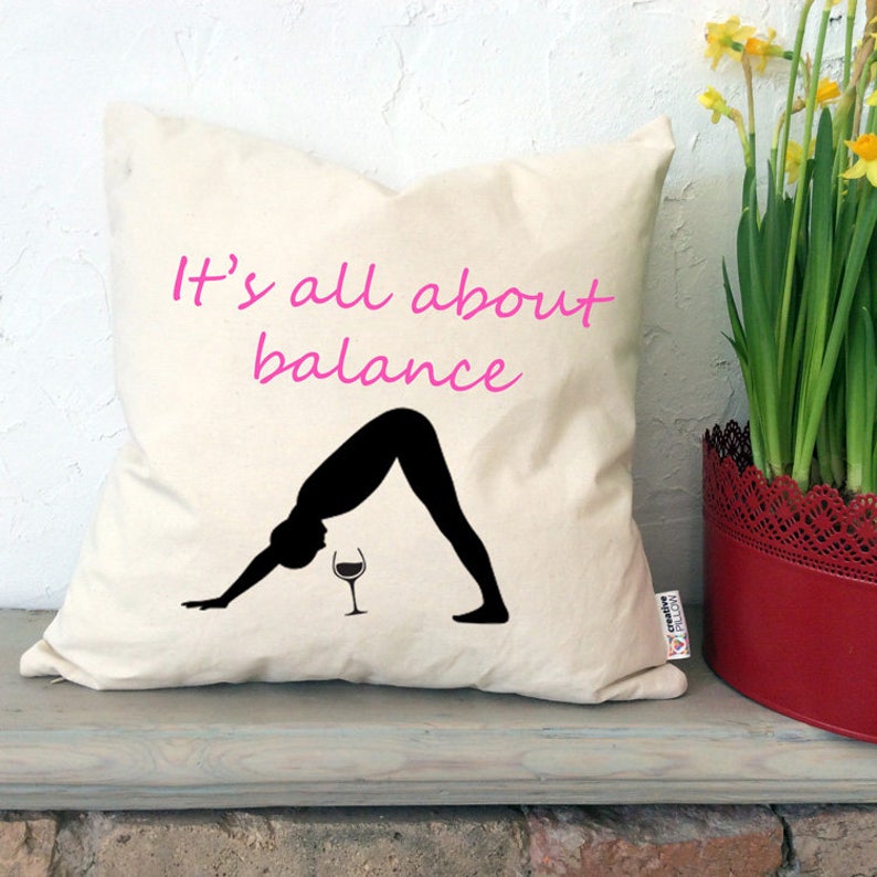 Relax Pillow Funny Yoga Pillow Balance Pillow Balance Quote Etsy