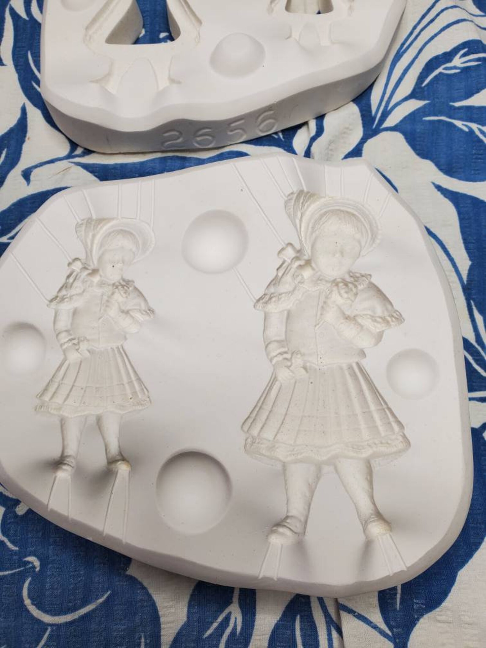 Vintage Ceramic Slip Mold Bell Molds 2656 Two Small Dolls Etsy UK