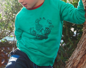 Cute sweatshirt TOUCAN Kids unisex for girls ans boys - blue electric