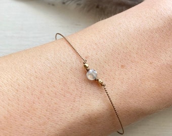 Labradorite fine silk cord bracelet