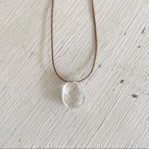 Clear Quartz fine cord necklace - Crown Chakra