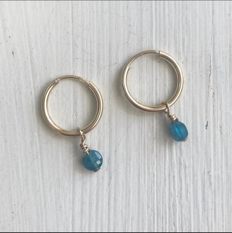 Iridescent Blue Titanium Druzy Earrings