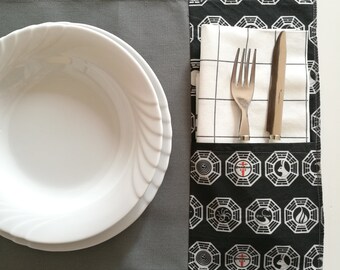 Set two Lost themed placemats, the TV series
