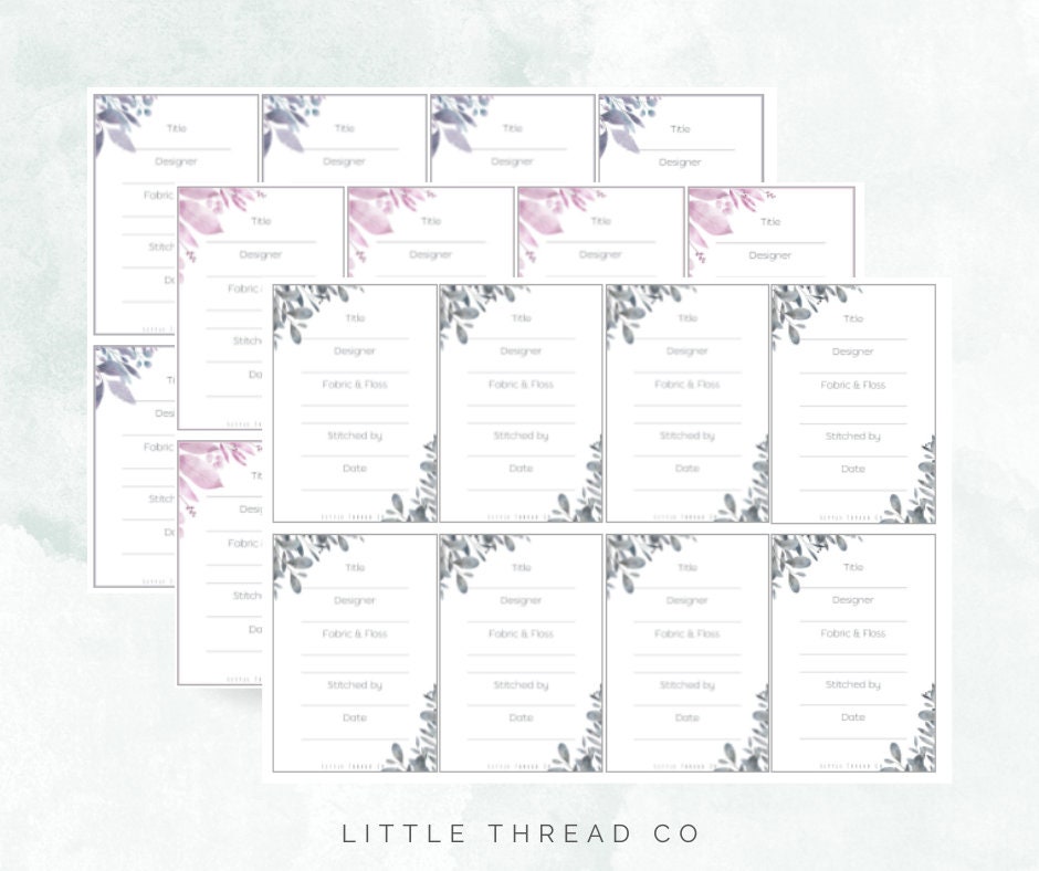 Needlework Project Labels, Embroidery Tag (digital Download) - Etsy