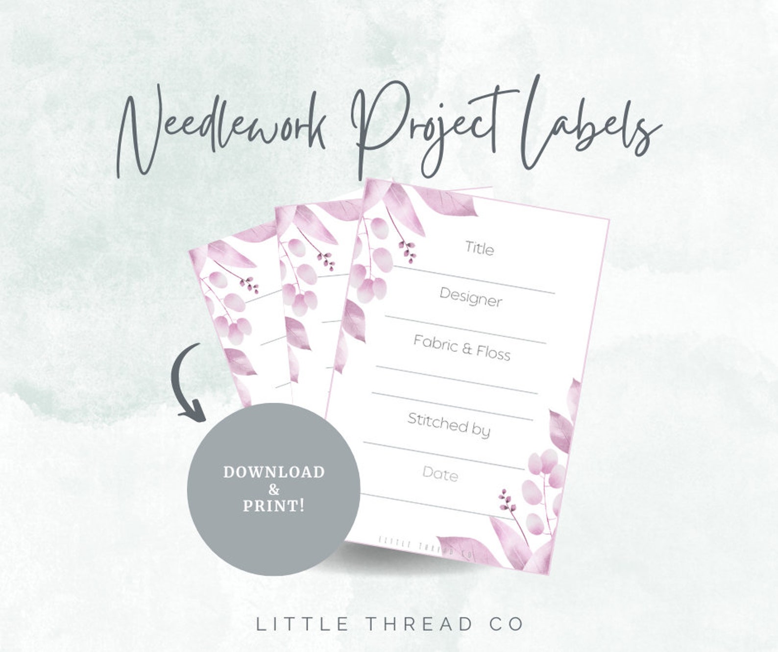 Printable Project Labels for Embroidery – Digital Download Stitching ...