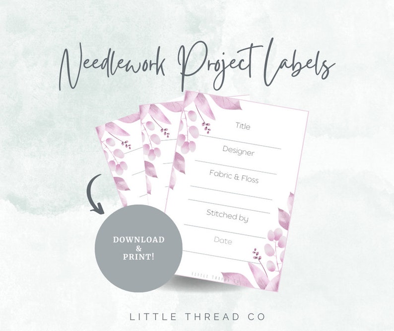 Printable Project Labels for Embroidery – Digital Download Stitching ...
