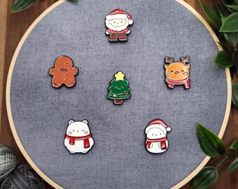 Sujetadores de agujas – Animales navideños - Accesorio de costura magnético esmaltado