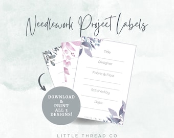 Etiquetas para proyectos de costura, etiquetas para bordado (descarga digital)