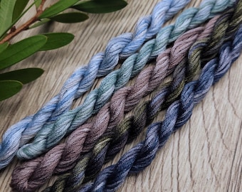 Hilo de bordar teñido a mano Snow Gums – Colección de hilos australiana