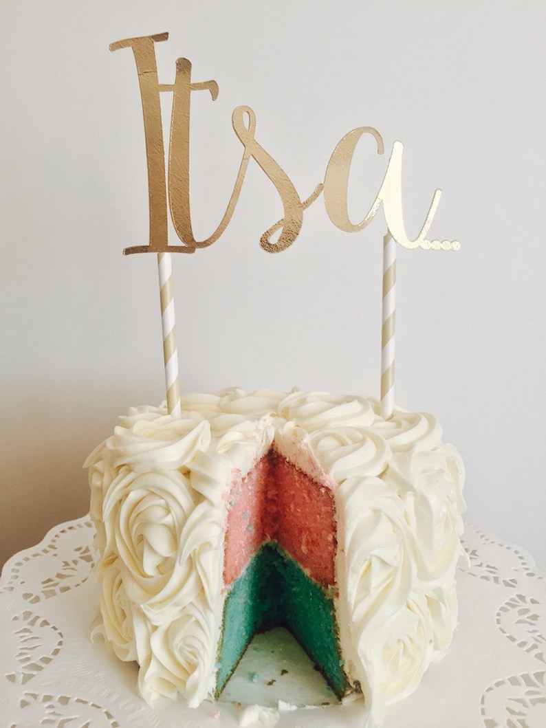 Gender Reveal Cake Topper Etsy
