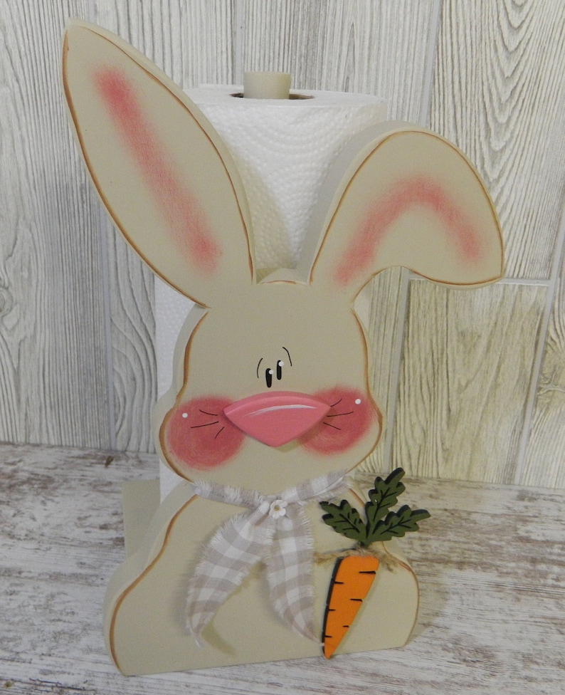 Bunny Paper Towel Holder/bunny Toilet Paper Holder/spring Etsy