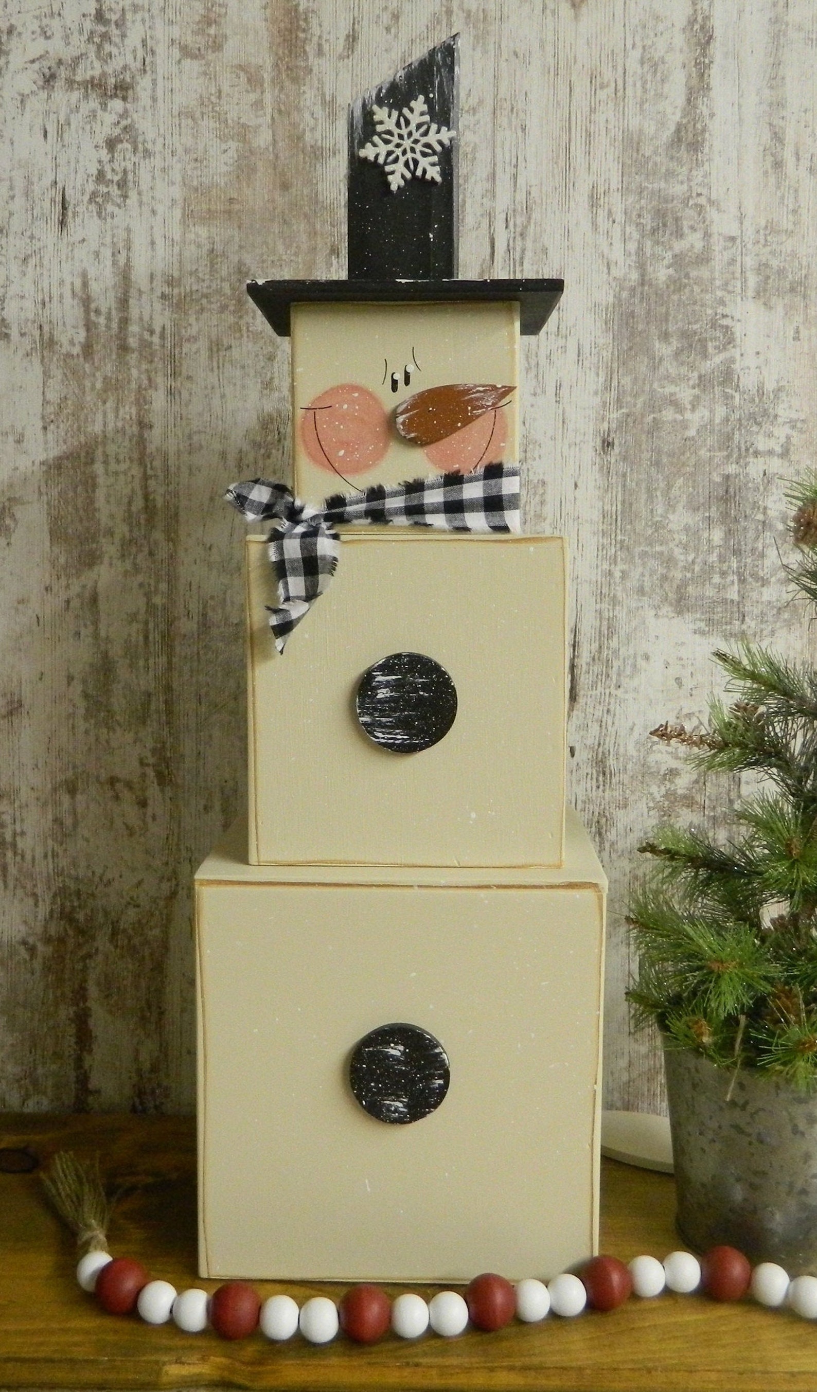 Stackable Snowman Box Snowman Winter Decor Christmas Decor Etsy