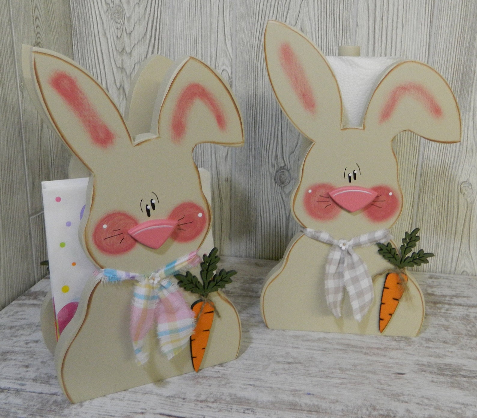 Bunny Napkin and Paper Towel Holder Set Etsy