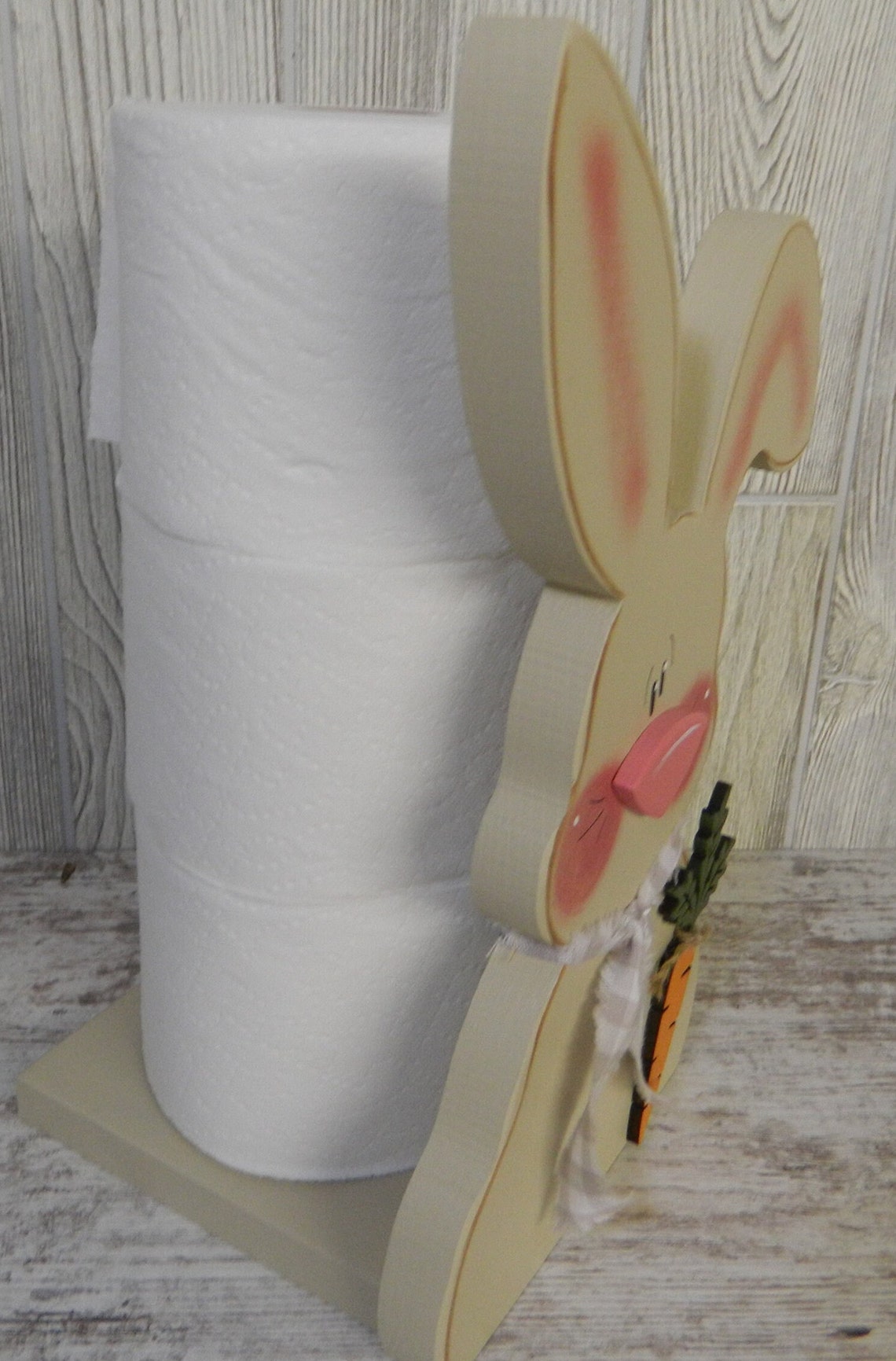 Bunny Paper Towel Holder/bunny Toilet Paper Holder/spring Etsy