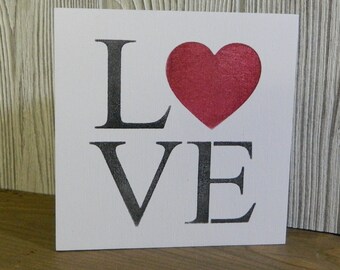 Love Block/Valentines/Heart/ Shelf Sitter/Block Sign