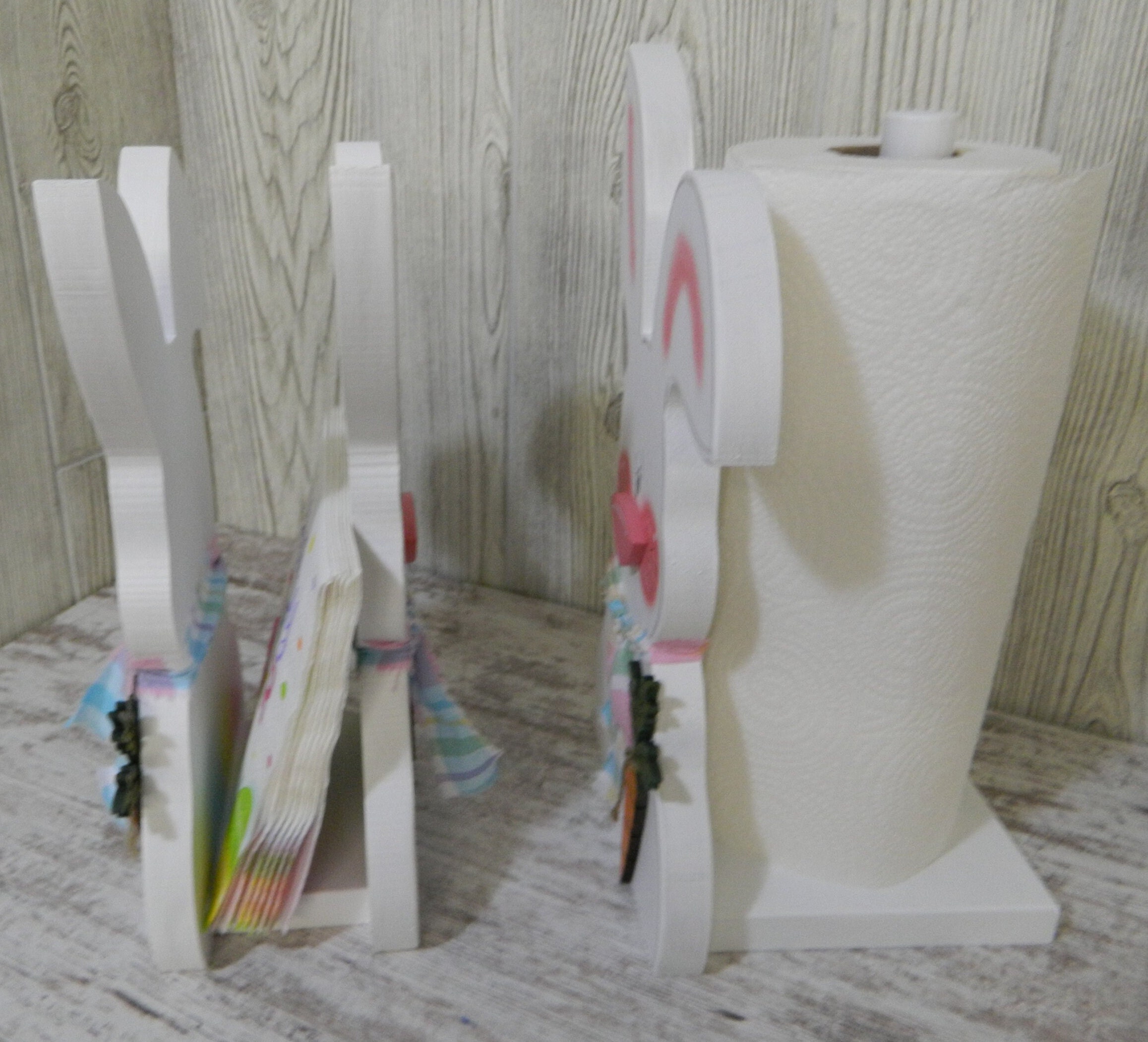 Bunny Napkin and Paper Towel Holder Set Etsy